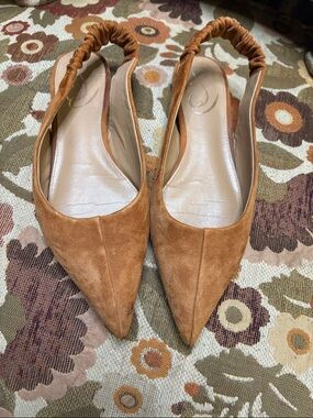 Sam Edelman Rust Suede Pointed Slingback Flats
